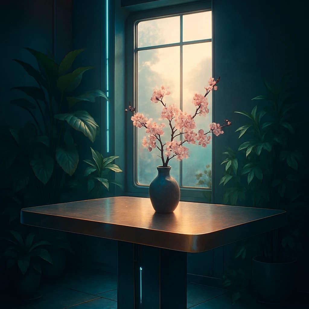 Cyberpunk Serenity: A Harmonious Palette