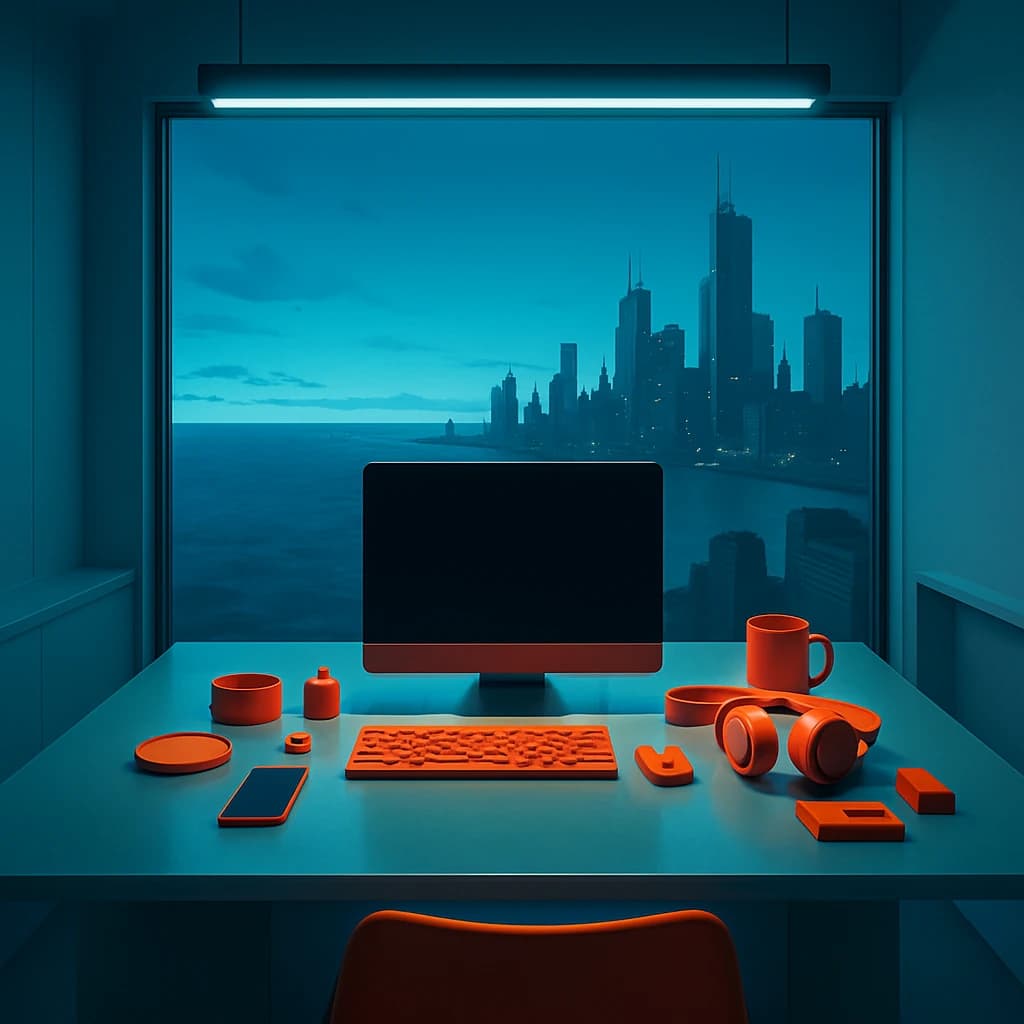 Futuristic Tranquility: A Cyberpunk Palette