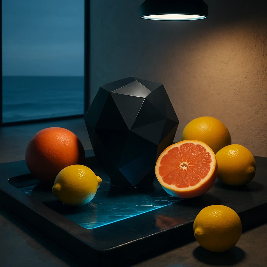 Cyberpunk Citrus: A Palette of Neon and Noir