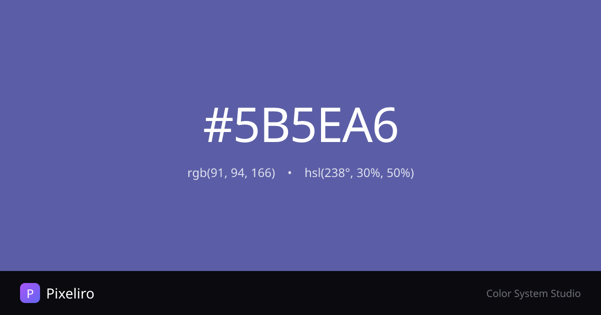 #5B5EA6 Color - HEX, RGB, HSL Codes & Palettes