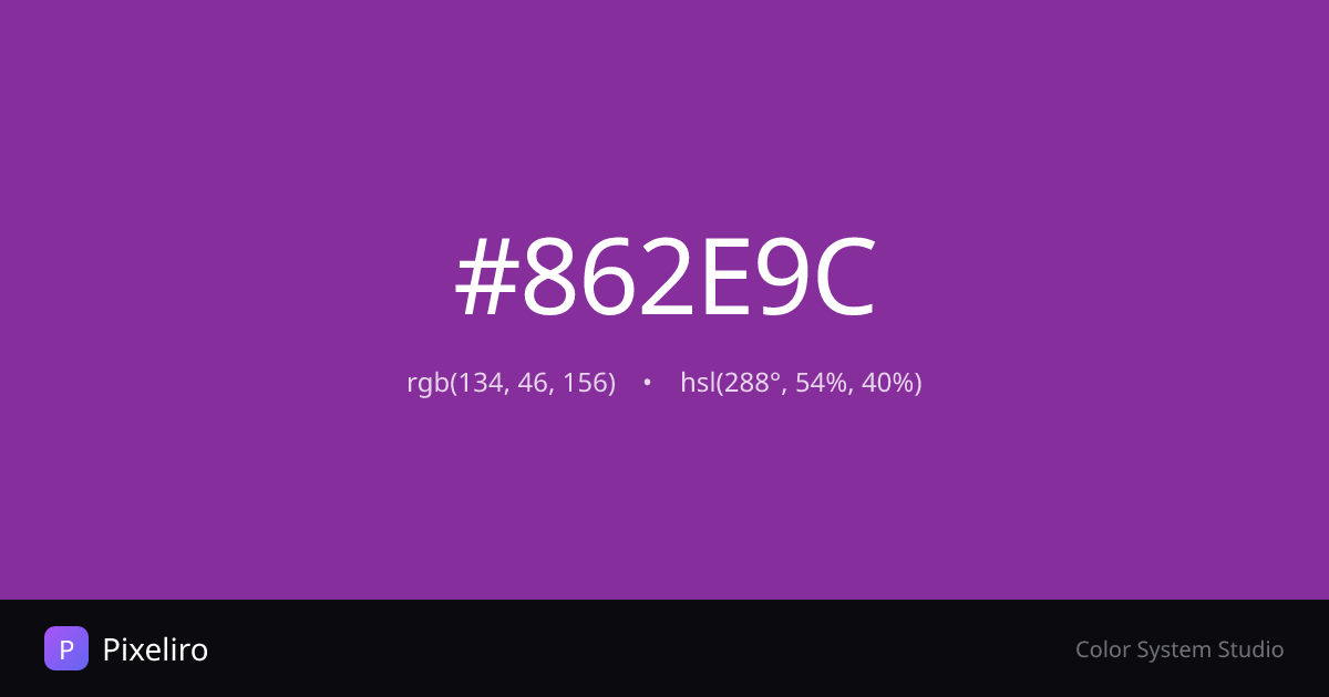 #862E9C Color - HEX, RGB, HSL Codes & Palettes
